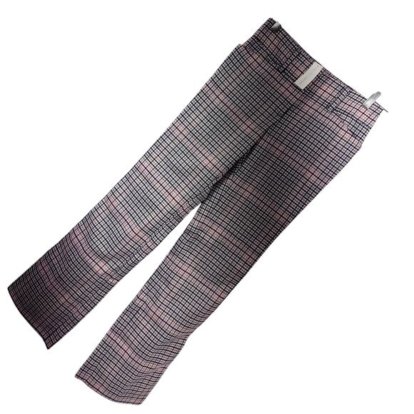 NWT! NEW YORK & CO! BLACK, WHITE, TAN & PEACH PLAID STRAIGHT LEG TROUSERS! SZ 0 - Picture 11 of 11